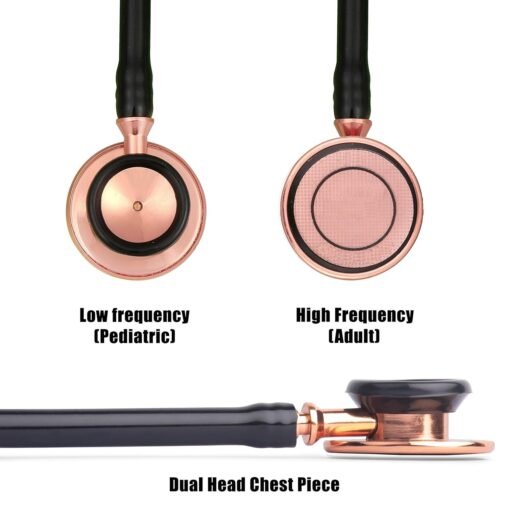 Premium Rose Gold plated Stethoscope for Doctors & Students (Dual head) - Image 2