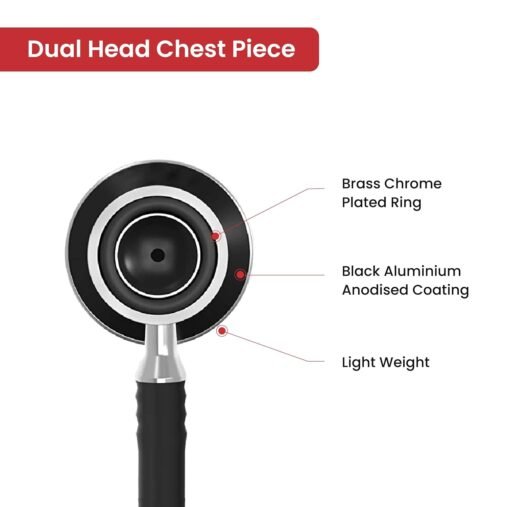 Aluminium Anchor Stethoscope for Doctors & Medical Students (Dual head) - Image 2