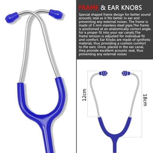 Cardiology Stethoscope Adult for Doctors, Medical students, Nurses (Blue) - Image 3