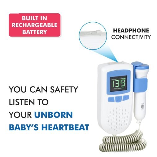 Fetal Doppler for Doctors and Mothers Fetal Heart Rate Monitor with USB Charging and LCD Display - Image 2