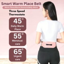 Cordless Period Cramp Relief Massager Belt With 3 Speed & 3 Crampfree Massage Modes | The Ultimate Heating Pad for Period Cramps Led Display (PINK & WHITE BELT) - Image 2
