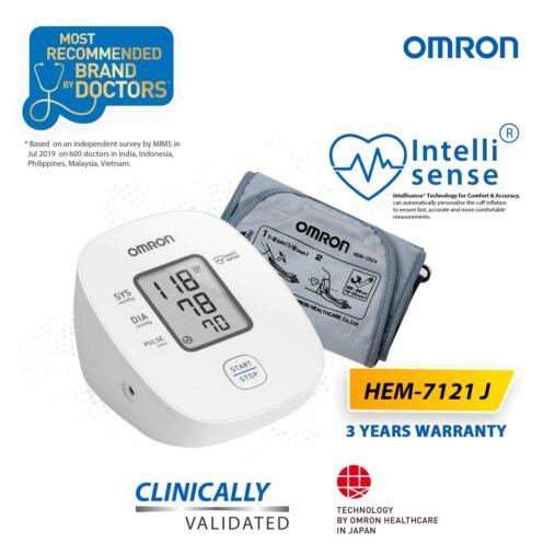 HEM 7121J Fully Automatic Digital Blood Pressure Monitor with Intellisense Technology & Cuff Wrapping Guide for Most Accurate Measurement (White) - Image 2