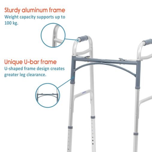 Deluxe Folding Walker with 5" castors - Image 5
