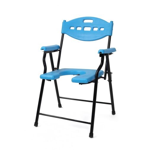 Folding Mobile Commode Chair With Toilet Seat - Image 5