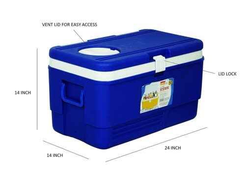 Plastic Insulated Chiller Ice Box 50 Liter with Vent Lid (Blue) - Image 2