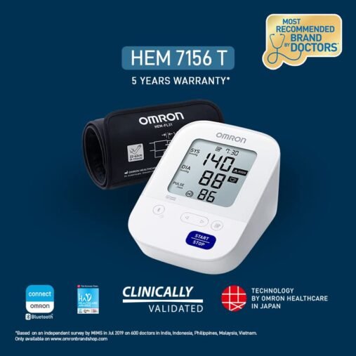 Omron HEM 7156 T Digital Blood Pressure Monitor with 360° Accuracy Intelli Wrap Cuff for All Arm Sizes Accurate Measurements and Bluetooth Connectivity - Image 2
