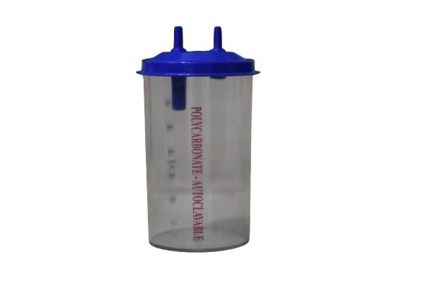 Polycarbonate Suction Machine Jar, 1L, Pack of 2, for Hospital/Clinic Use - Image 2