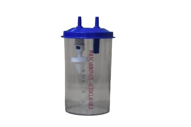 Polycarbonate Suction Machine Jar, 1L, Pack of 2, for Hospital/Clinic Use - Image 3