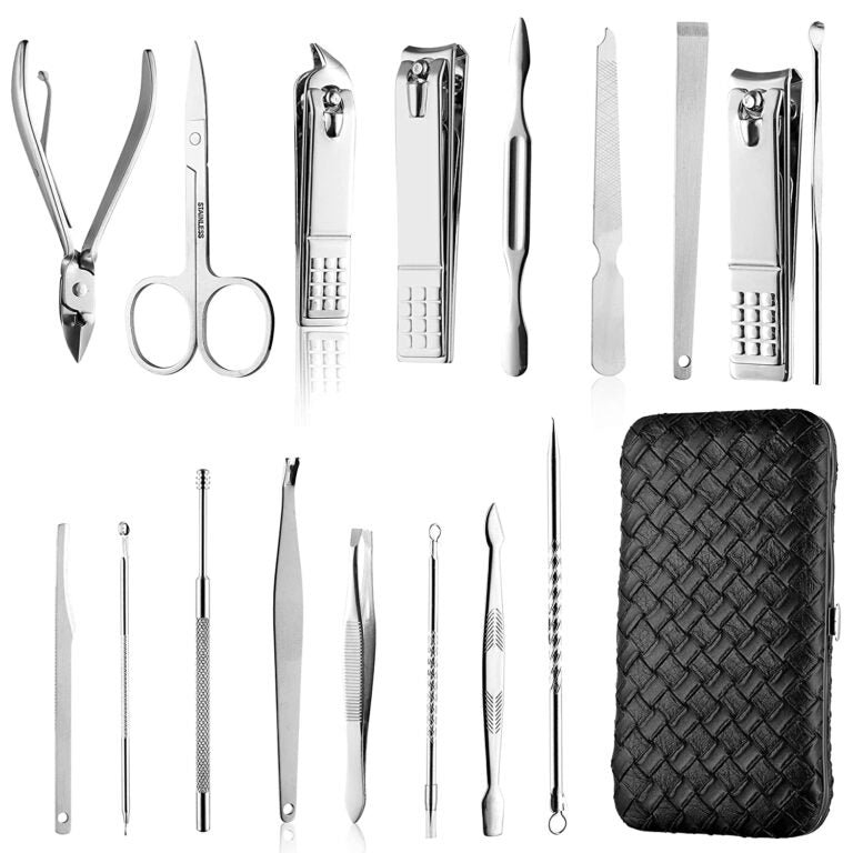 Manicure Pedicure Set Nail Clippers Kit of 16Pcs, Stainless Steel Professional Grooming Kit, Facial & Hand & Foot Beauty Set, Nail Cutter Tools with Luxurious Travel Case - Image 7
