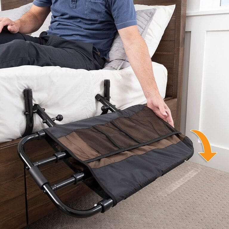 Adjustable Bed Rail for Elderly Adults with Grab Bar & Pouch - Image 5