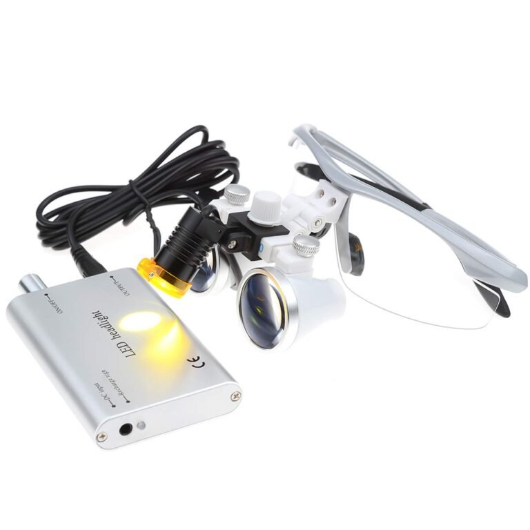 2.5X Binocular Surgical Loupes 420mm with 3W LED Headlight, Filter & Aluminum Case - Image 6