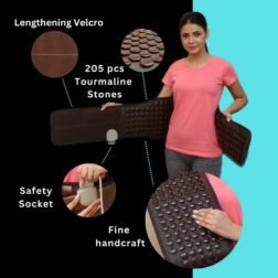 Heating Belt 205 Stones for Back Pain FAR Infrared Heating Spine Therapy Belt for Waist and Body Pain, Slimming, Improve Blood Circulation Immune System, Portable - Brown - Image 3