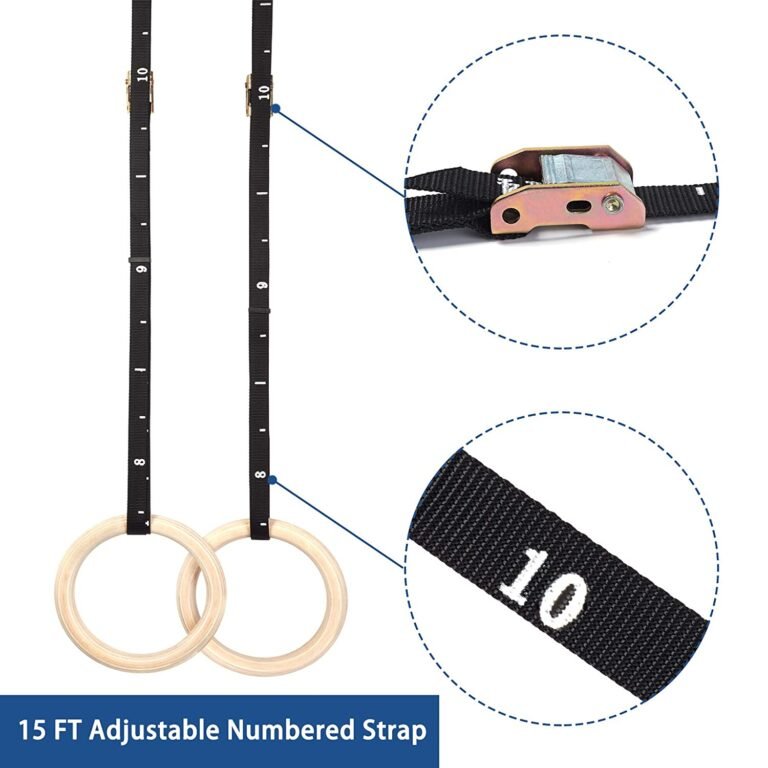 Rings Gymnastics | Rings Calisthenics Equipment Crossfit Equipment Olympic Rings | Wooden Rings parallettes Gym Rings with Straps Pull up Rings - Image 2