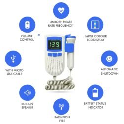 Fetal Doppler for Doctors and Mothers Fetal Heart Rate Monitor with USB Charging and LCD Display - Image 7