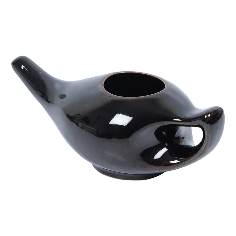Leak Proof Durable Porcelain Ceramic Neti Pot 220 ML for Natural Nasal Cleansing | Natural Treatment for Sinus, Infection and Congestion Microwave and Dishwasher Friendly (Brown) - Image 4
