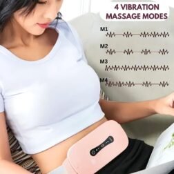 Cordless Period Cramp Relief Massager Belt With 3 Speed & 3 Crampfree Massage Modes | The Ultimate Heating Pad for Period Cramps Led Display (PINK & WHITE BELT) - Image 3