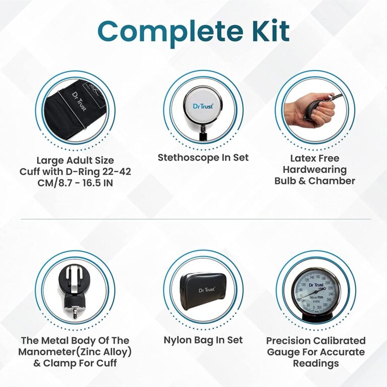 Dr Trust (USA) Sphygmomanometer Aneroid Type Manual Blood pressure monitor with stethoscope - Image 3