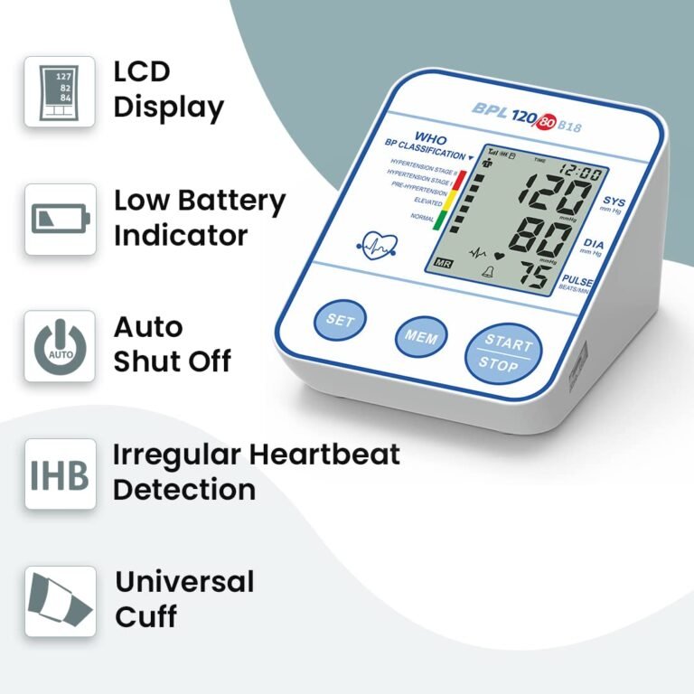 BPL Medical Technologies BPL 120/80 B18 Digital Blood Pressure Monitor with USB Compatibility (White) | CE Certified - Image 4