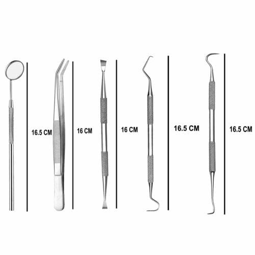 Dental PMT Set Dental Tweezer+3 Dental Probes +Dental Mouth Mirror Dental Tools - Image 3