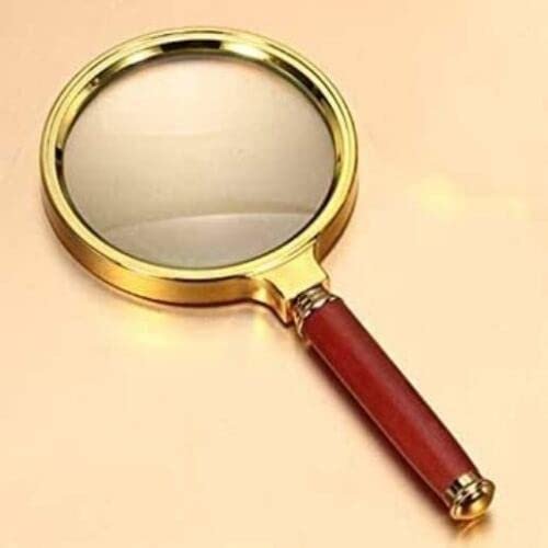 90mm Golden Frame Magnifying Glass,3X Magnification - Image 2
