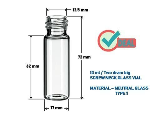 Two dram 10ml Glass Bottle Transparent Quality Neutral Glass Vial (144 Bottles - Image 6