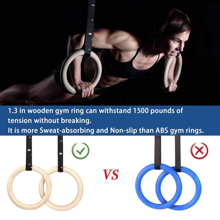 Rings Gymnastics | Rings Calisthenics Equipment Crossfit Equipment Olympic Rings | Wooden Rings parallettes Gym Rings with Straps Pull up Rings - Image 5