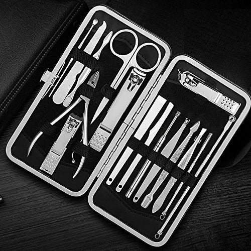 Manicure Pedicure Set Nail Clippers Kit of 16Pcs, Stainless Steel Professional Grooming Kit, Facial & Hand & Foot Beauty Set, Nail Cutter Tools with Luxurious Travel Case - Image 9