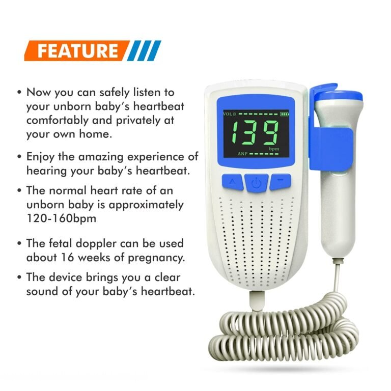 Fetal Doppler for Doctors and Mothers Fetal Heart Rate Monitor with USB Charging and LCD Display - Image 6