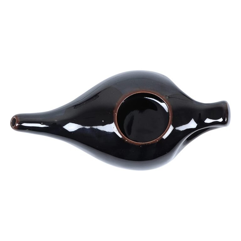 Leak Proof Durable Porcelain Ceramic Neti Pot 220 ML for Natural Nasal Cleansing | Natural Treatment for Sinus, Infection and Congestion Microwave and Dishwasher Friendly (Brown) - Image 3