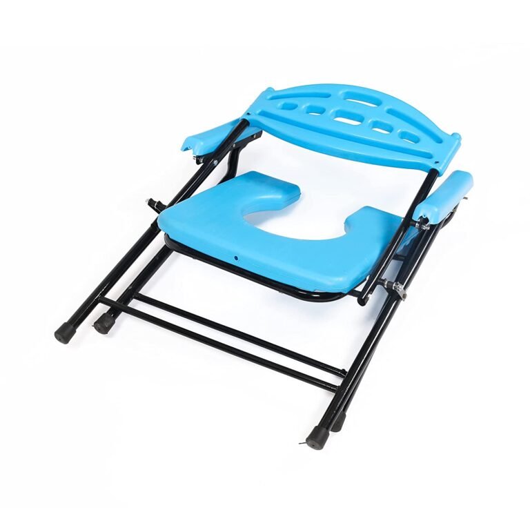 Folding Mobile Commode Chair With Toilet Seat - Image 4