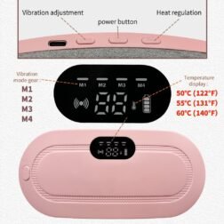Portable Cordless Heating Pad for Menstrual Cramps Relief, Heating Pad for Stomach, 3-Speed Temperature Adjustment and 4-Speed Massage Modes, Back and Belly Heating Pad for Women(Pink) - Image 5