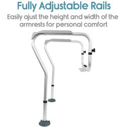Toilet Safety Frame for Elderly Adjustable Aluminium Support Rails - Image 3