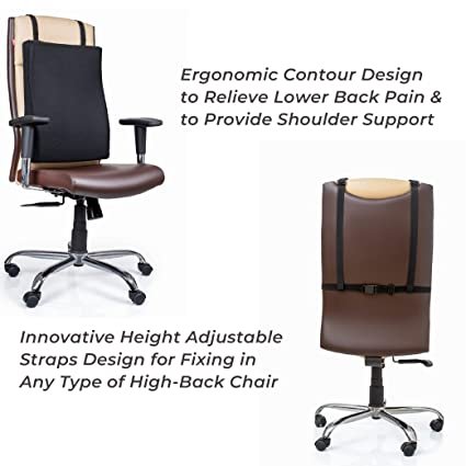 Back Support Cushion for Office Chair–Memory Foam Ergonomic Support - Image 3