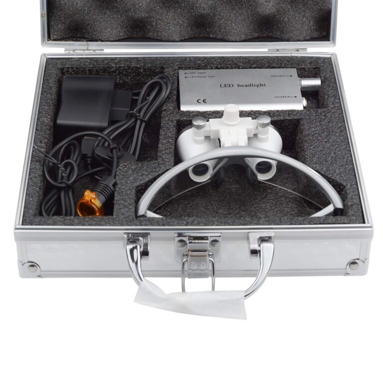 2.5X Binocular Surgical Loupes 420mm with 3W LED Headlight, Filter & Aluminum Case - Image 5