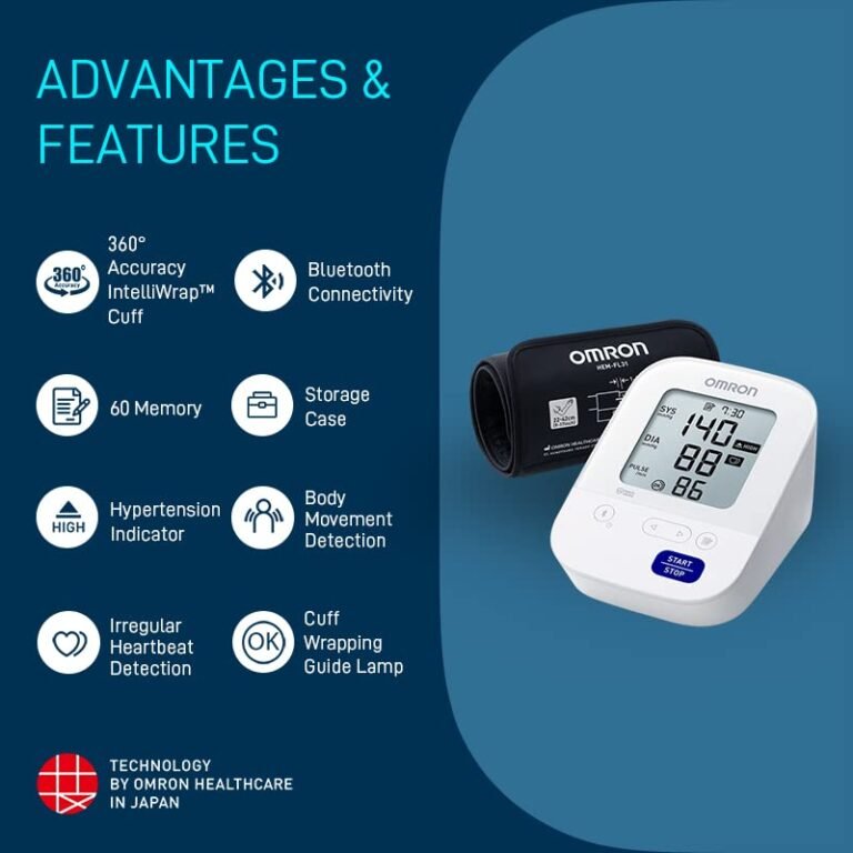 Omron HEM 7156 T Digital Blood Pressure Monitor with 360° Accuracy Intelli Wrap Cuff for All Arm Sizes Accurate Measurements and Bluetooth Connectivity - Image 3