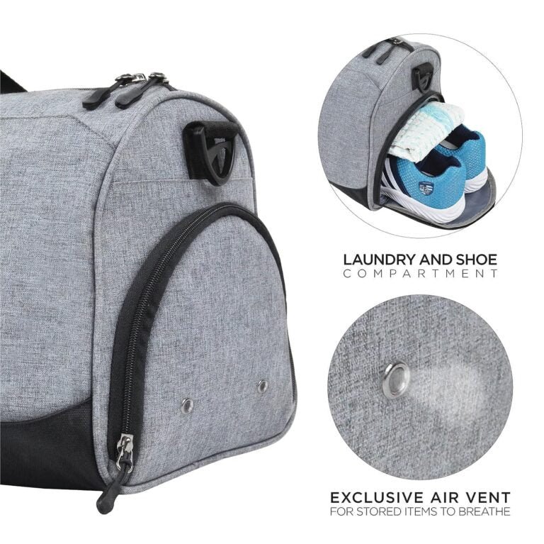 Sports Duffel Gym Bag for Men & Women (Light Grey 32L) - Image 5