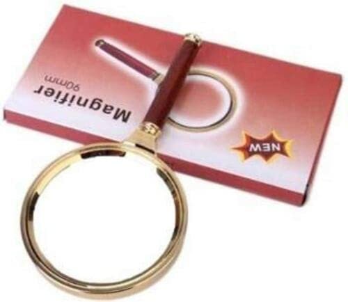 90mm Golden Frame Magnifying Glass,3X Magnification - Image 4