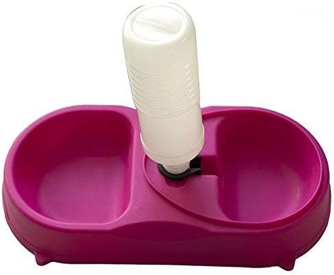 Dual Port Pet Dog Cat Bowl, Automatic Water Dispenser Plastic Feeder Utensils Bowl, Drinking Fountain Food Dish for Dog & Cat - Image 5