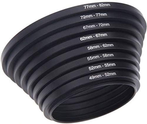 49mm-82mm Lens Ring,Include 8 Stepping Rings 49mm-52mm, 52mm-55mm, 55mm-58mm, 58mm-62mm, 62mm-67mm, 67mm-72mm, 72mm-77mm,77mm-82mm Stepping Rings Set-1 - Image 2