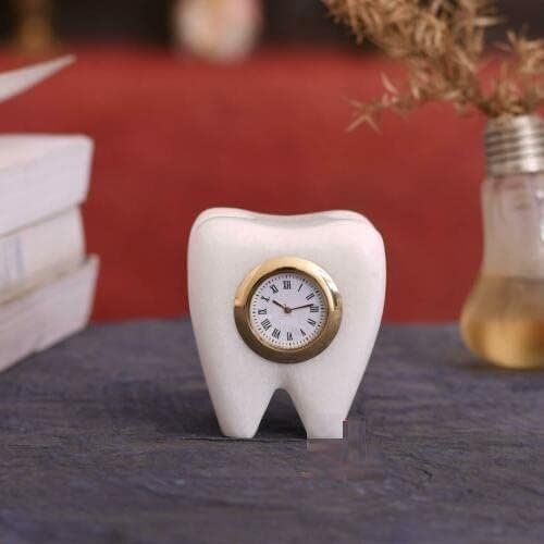 Tooth Shape Dentist Desk Marbel Table Clock - Image 2