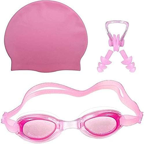 Anti fog swimming goggles,cap,earplug & noseplug set 100% Silicone - Ideal for all age group | silicone non slip (multicolor) - Image 2