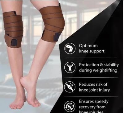 Knee Support Wraps for Squats,Gym, Weight Lifting, Cross fit, Gym Workout | Unisex Knee Bands for Sports | 2 Meters Long - Image 4