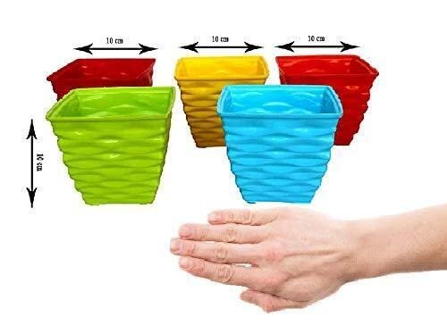 Plastic Diamond Pot Set (Multicolored, 5-Pieces) - Image 6