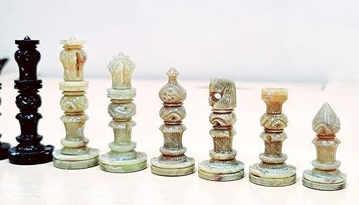 Stone Chess Pieces Set, 3-inch King Height, Chessmen Coins - Image 3