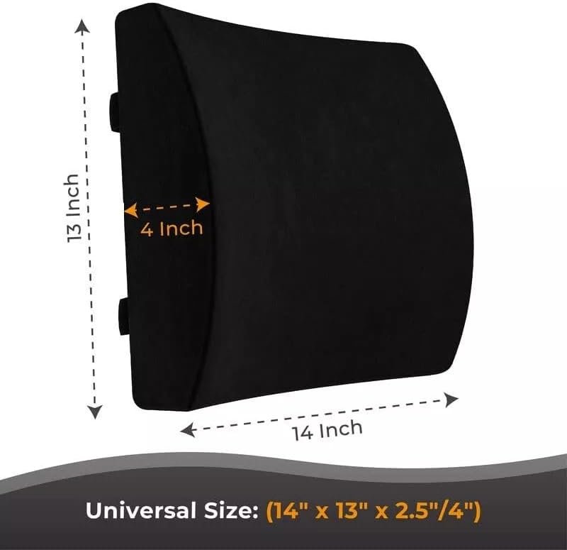 Back Pain Relief Lumbar Support Memory Foam Cushion (Black) - Image 5