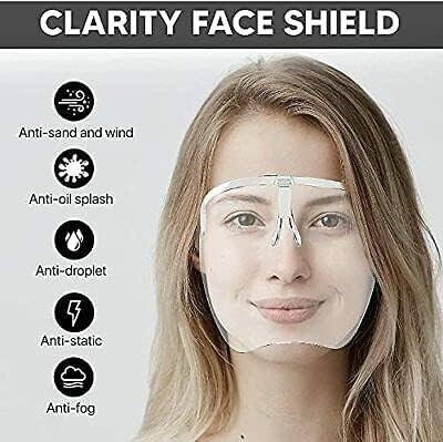 Span Glasses Full Face Covering, Protective Face Shield and Reusable Goggle Shield, - Image 2