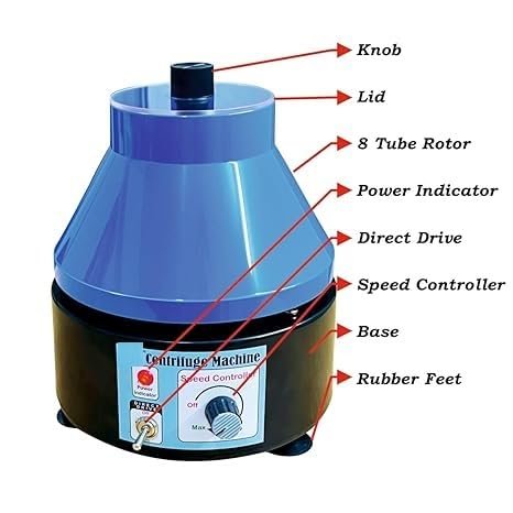 Laboratory Centrifuge Machine, 8 Tube Capacity, 3500 RPM, Variable Speed Control - Image 2