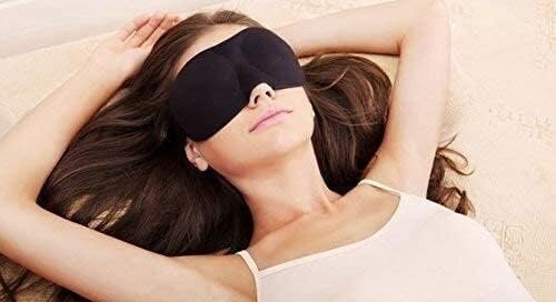 (1 Pack), Blind Sleeping Eye Mask Slip Night, Black 3D Cotton Cover Super Soft - Image 4