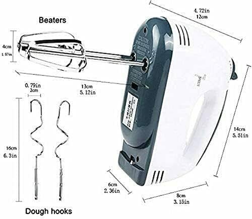 span 300 Watt Hand Mixer with 4 Pieces Stainless Blender, Ice-Cream Egg Cake/Cream - Image 2