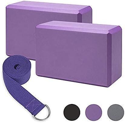 High Density EVA Foam Yoga Block with Yoga Belt to Support and Deepen Poses, Improve Strength and Aid Balance and Flexibility - (2 Pieces) - Image 2